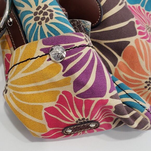 Relic Large Multi-Color Canvas Satchel Shoulder Hand Bag / Purse - Picture 5 of 10